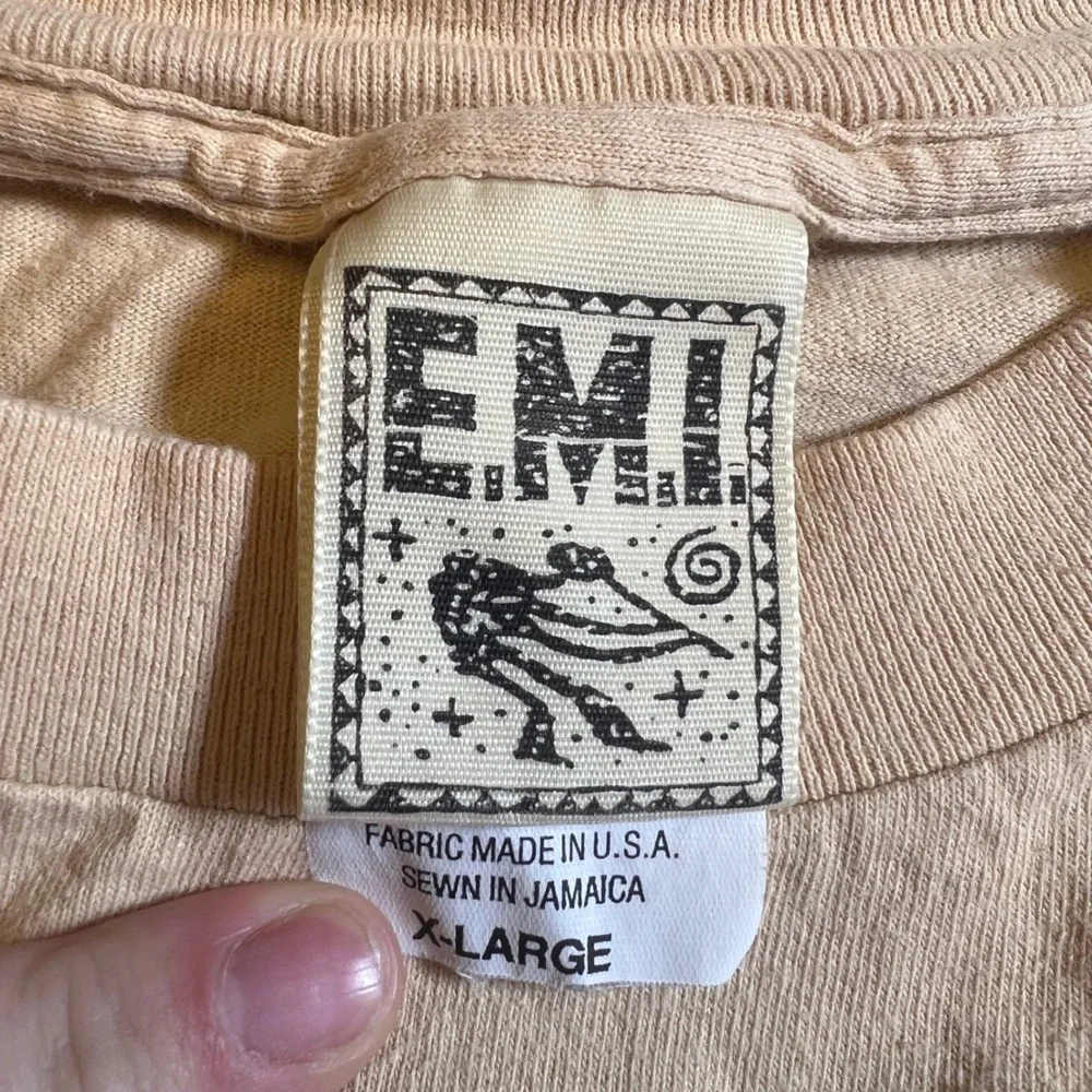 Vintage EMI Montana Native American Warrior Graphic T-Shirt Tan Mens XL USA - Picture 3 of 7